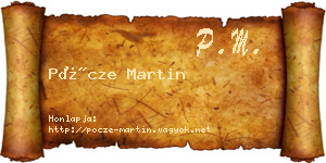 Pöcze Martin névjegykártya